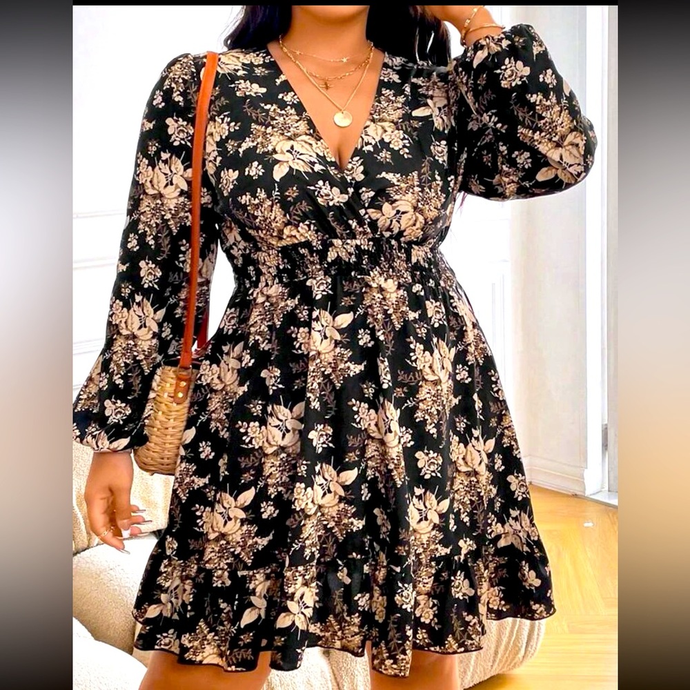 SHEIN long sleeve ruffled dress